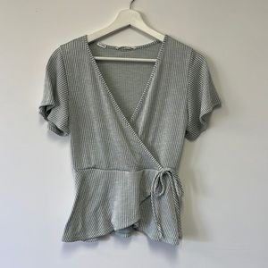 Marshall’s Green Striped Top - S